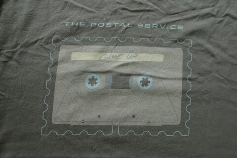 The Postal Service "Give Up 10th Anniversary" concert shirt, side A (front)
